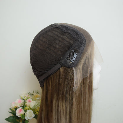Auspiciouswig Human Virgin Hair Sheitel Kosher Wigs French Lace Front Top Jewish Wigs