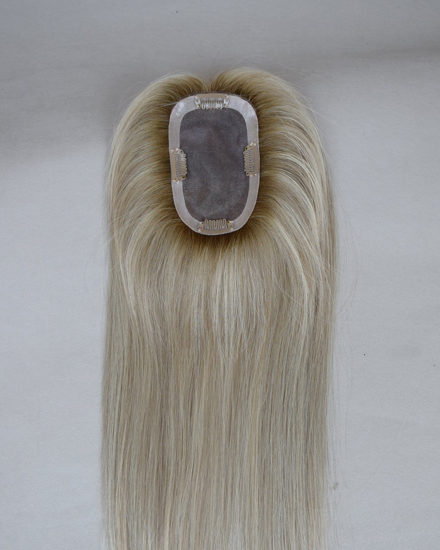 Auspiciouswig Blonde Balayage Human Virgin Hair Topper Mono Base Human Virgin Hair Topper Toupee For Women Hair Volume