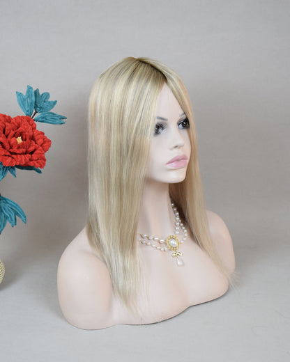 Auspiciouswig Breathable Fishnet Mesh Integration Hairsystem 14x15cm Fishnet Silk Skin Base Center Mesh Integrated Topper For Women Hair Volume