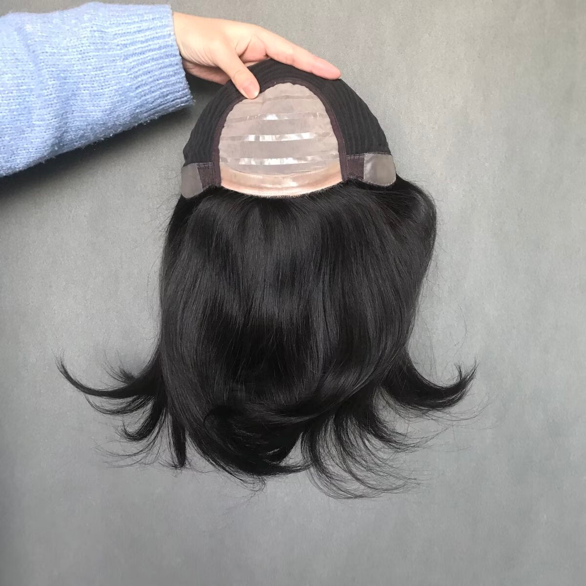 Auspiciouswig Human Hair Wig Silk Skin Top Cancer Wig Silicone PU Medical Wig