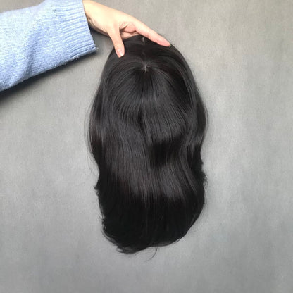Auspiciouswig Human Hair Wig Silk Skin Top Cancer Wig Silicone PU Medical Wig