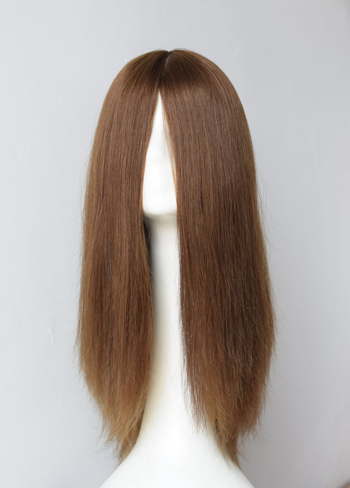 Auspiciouswig Brown Color Jewish Wig Silk Skin Top Kosher Wigs Human Virgin Hair Sheitel