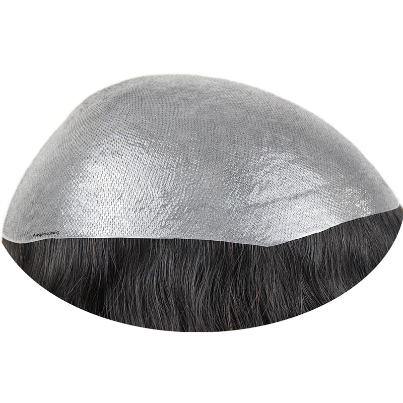 Auspiciouswig Thin Skin Hair Replacement System Human Hair Pieces Men’s Toupee for Men