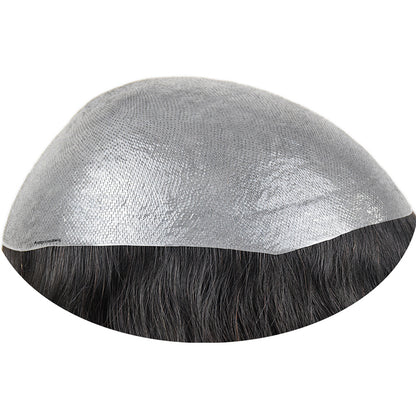 Auspiciouswig Ombre Thin Skin Hair Replacement System Echthaar Herren Perücken Toupet für Männer