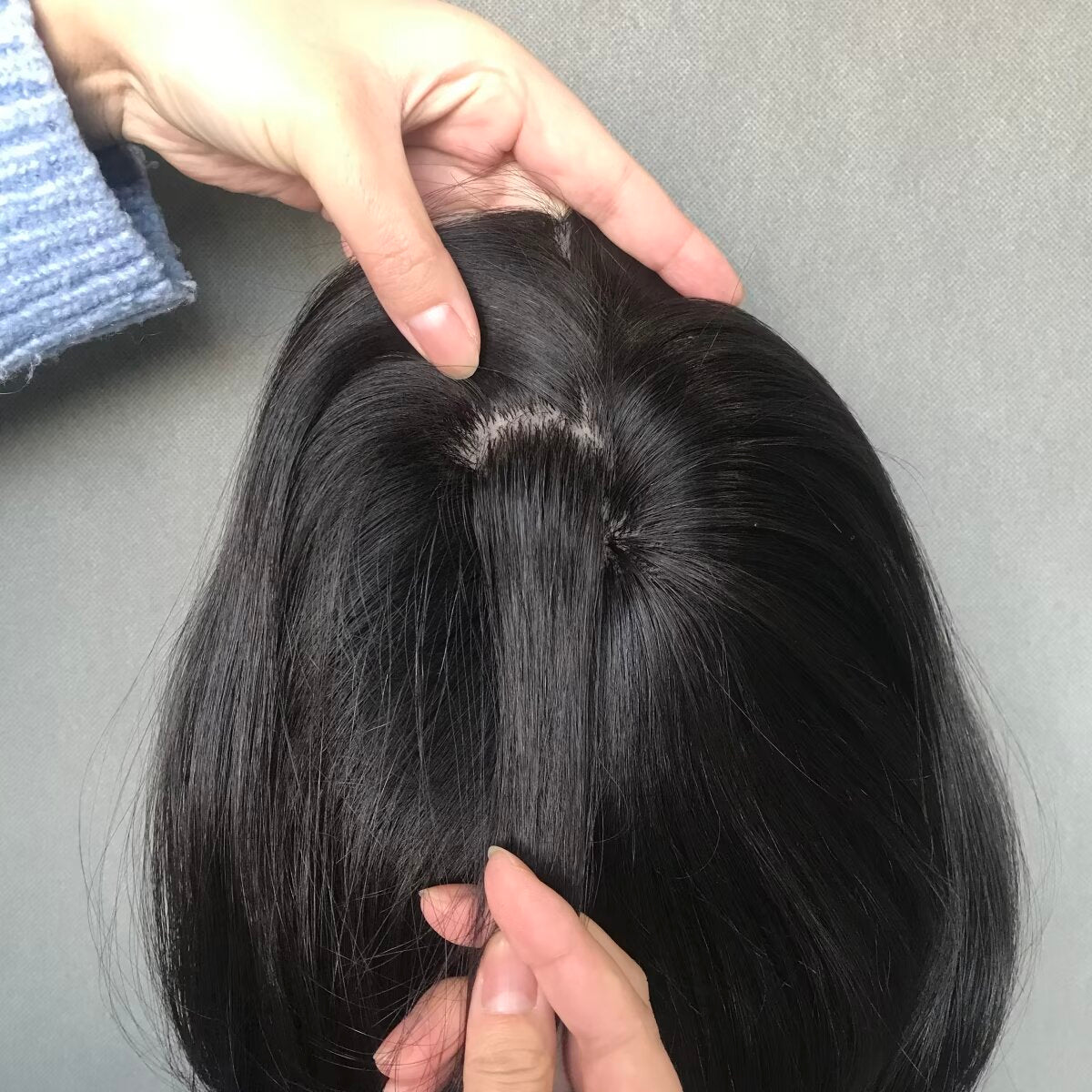 Auspiciouswig Human Hair Wig Silk Skin Top Cancer Wig Silicone PU Medical Wig