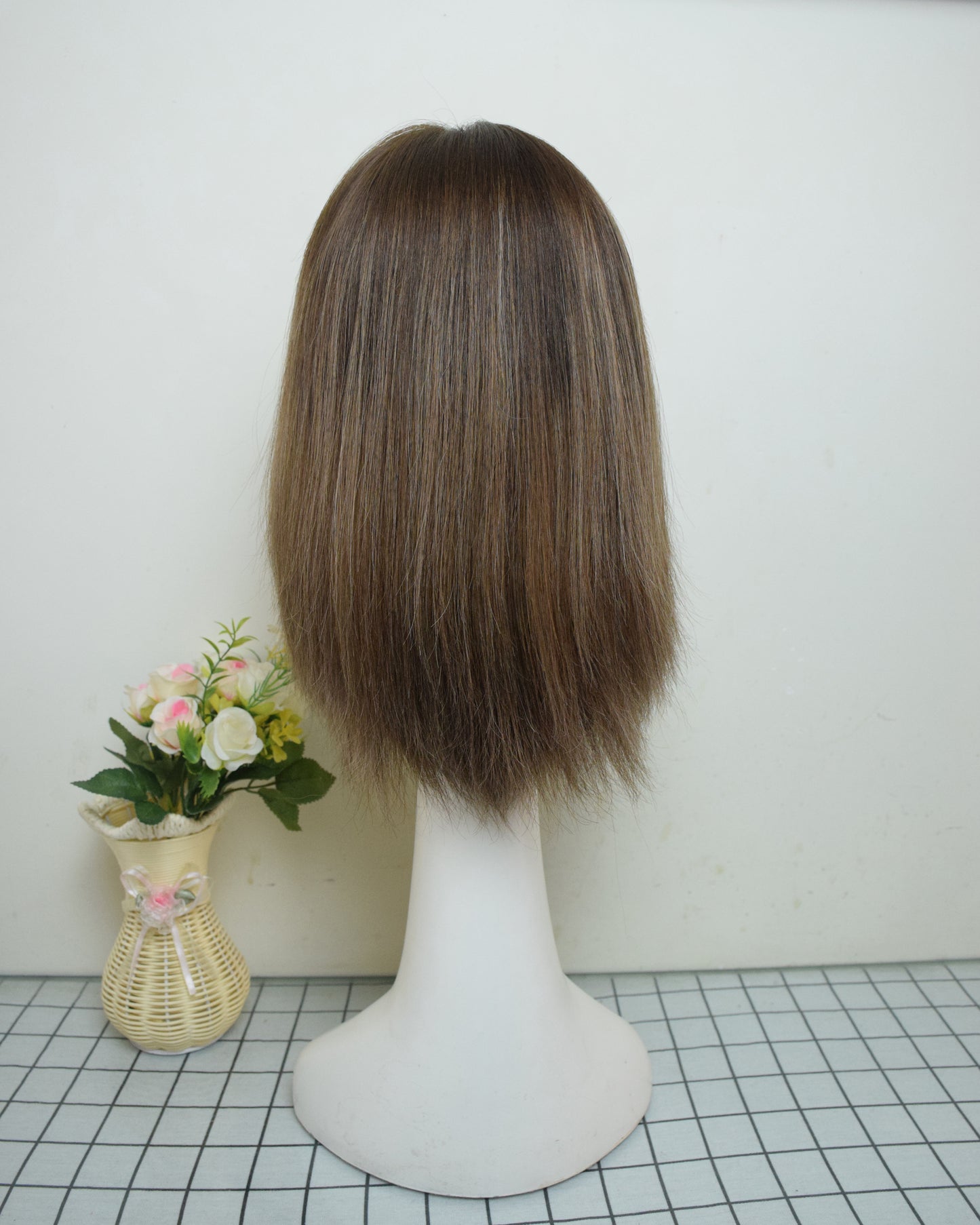 Auspiciouswig Short Jewish Wigs Human Virgin Hair Swiss Lace Sheitel Kosher Wigs