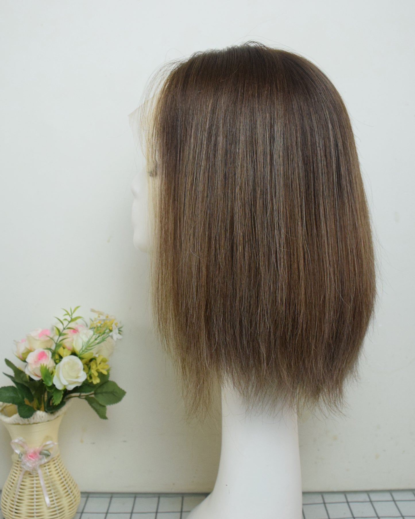 Auspiciouswig Short Jewish Wigs Human Virgin Hair Swiss Lace Sheitel Kosher Wigs