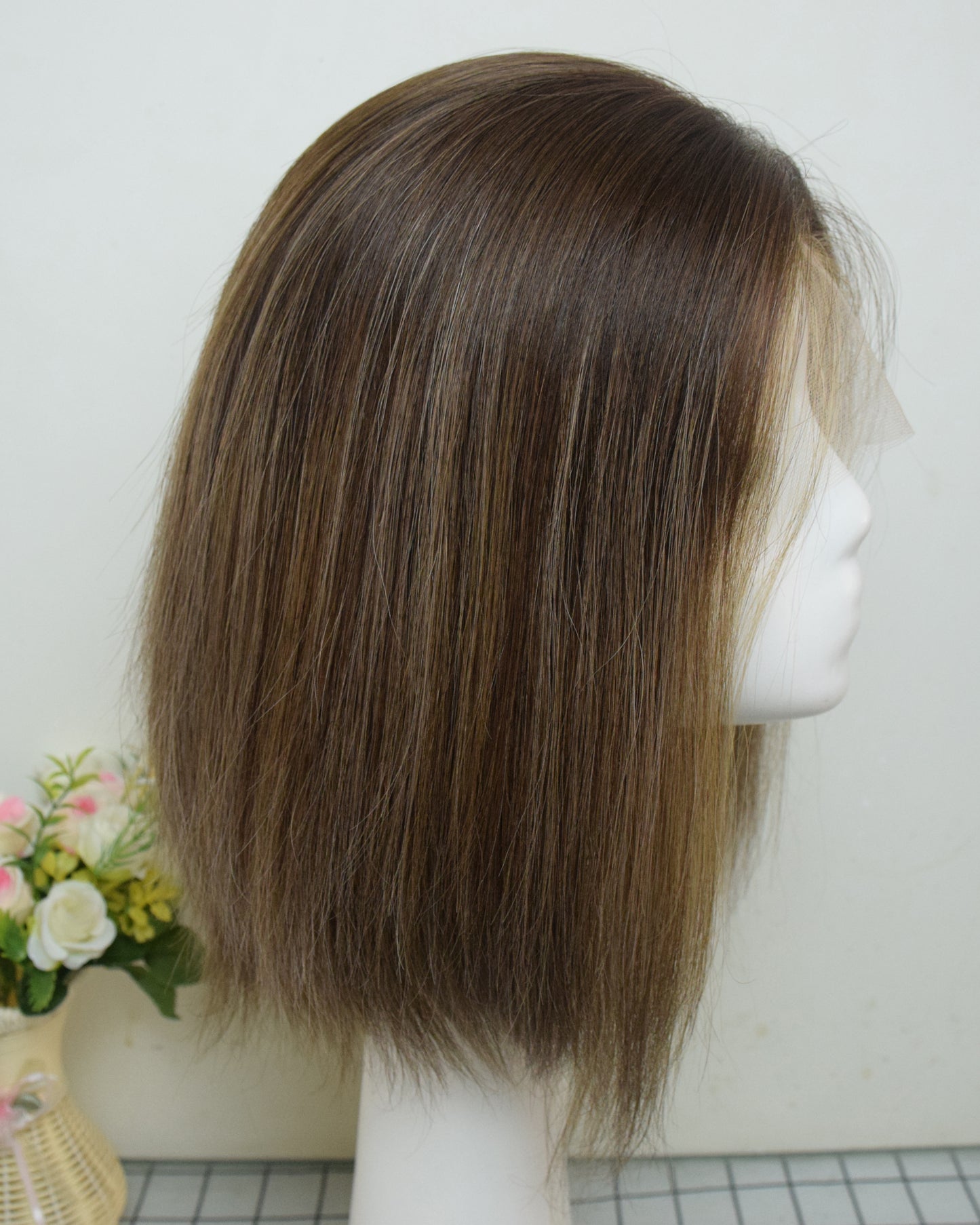 Auspiciouswig Short Jewish Wigs Human Virgin Hair Swiss Lace Sheitel Kosher Wigs