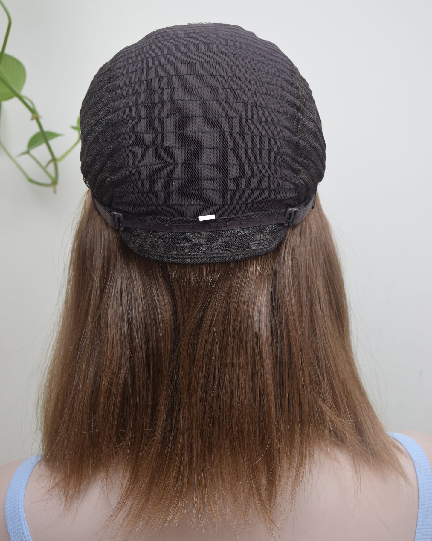 Auspiciouswig Natural Brown European Human Hair Kosher Sheitel Wigs Swiss Lace Top Jewish Wigs