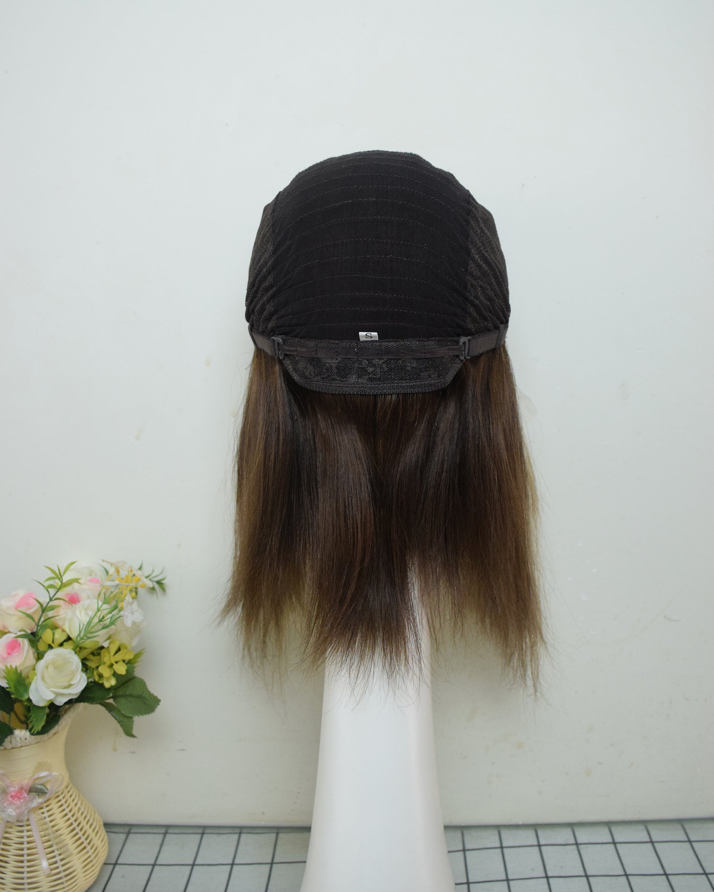 Auspiciouswig Short Jewish Wigs Human Virgin Hair Swiss Lace Sheitel Kosher Wigs