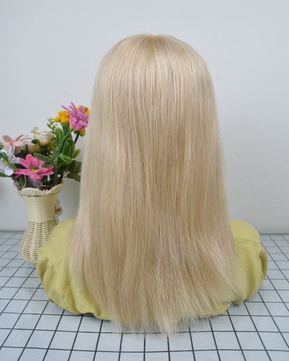 Auspiciouswig Human Virgin Hair Medical Wigs Silicone Base Fine Mono Top Cancer Wigs For Women