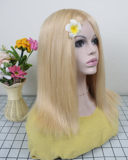 Auspiciouswig Human Virgin Hair Medical Wigs Silicone Base Fine Mono Top Cancer Wigs For Women