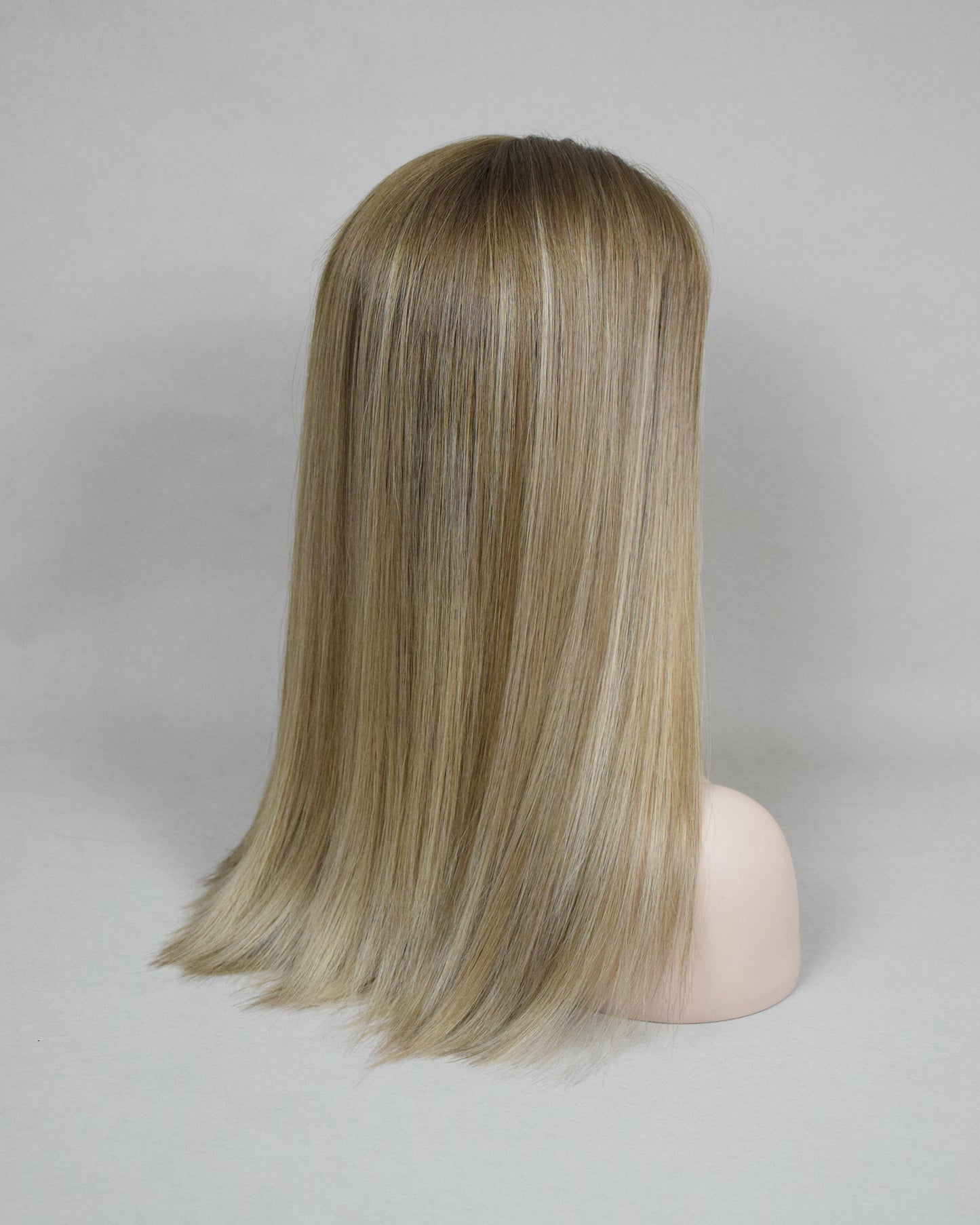 Auspiciouswig 20" Human Virgin Hair Balayage Jewish Wig Sheitel Swiss Lace Top Kosher Wig