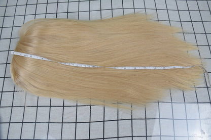 Auspiciouswig Blonde Human Virgin Hair Medical Wig Fine Mono Top Silicone PU Base Hairsystem For Women