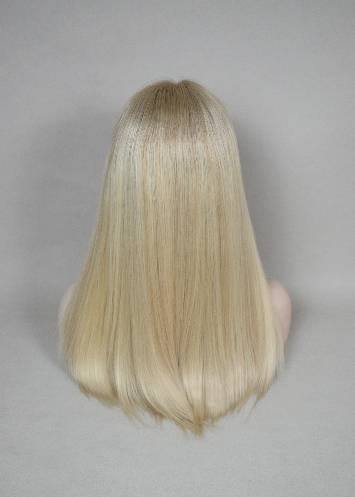 Auspiciouswig 20" Human Virgin Hair Jewish Wig Swiss Lace Top Balayage Kosher Wig Sheitel