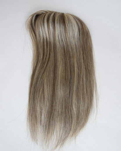 Auspiciouswig Brown Highlights Breathable Mesh Integrated Hairsystem Fishnet With Silk Skin Base Center Human Virgin Hair Topper For Women Hair Volume