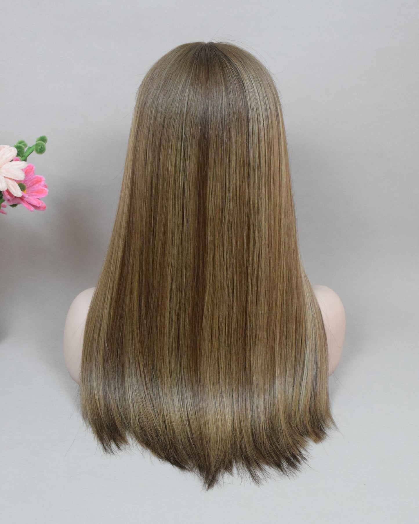 Auspiciouswig Brown Blonde European Virgin Hair Jewish Wigs Swiss Lace Front Top Kosher Wigs