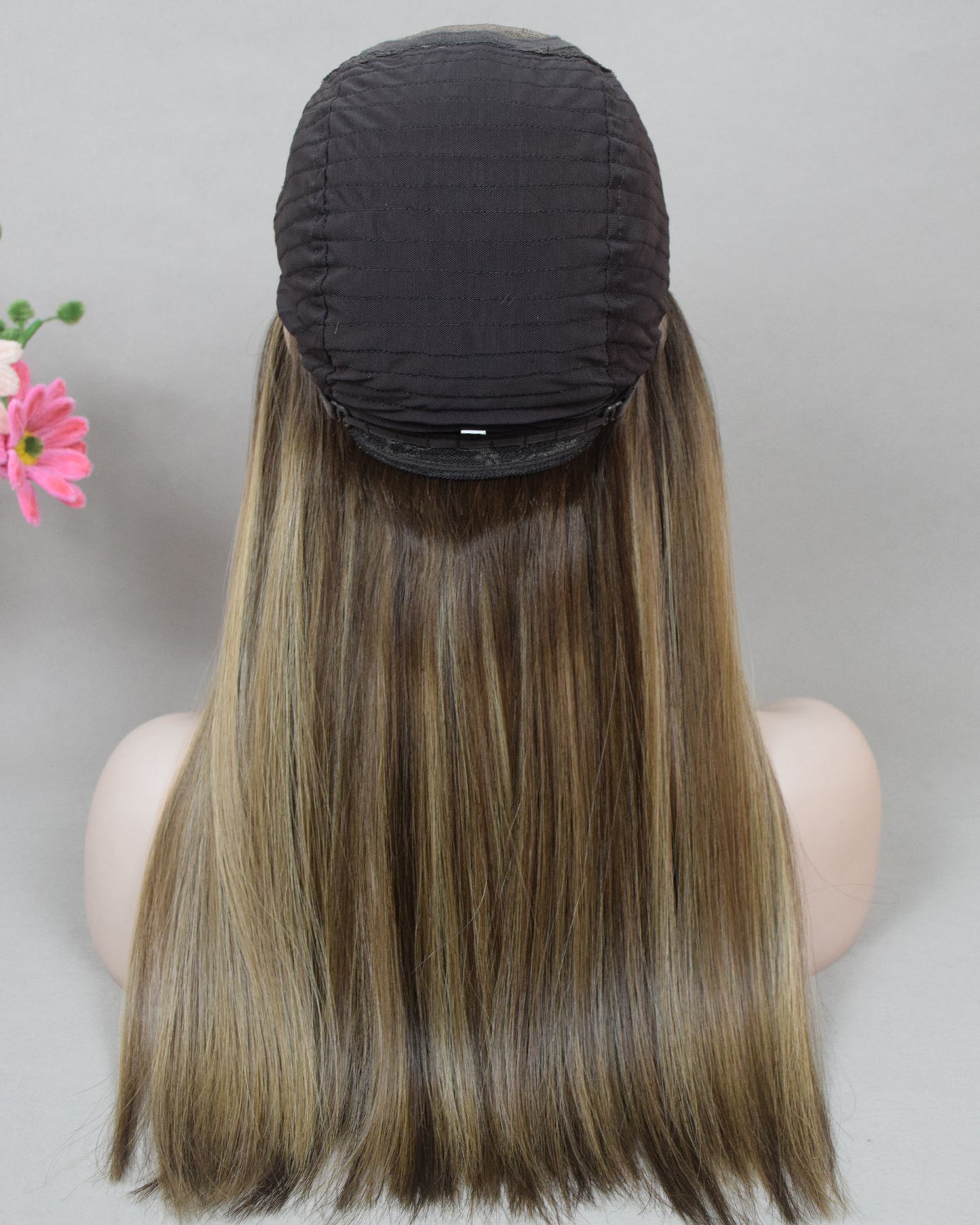 Auspiciouswig Brown Blonde European Virgin Hair Jewish Wigs Swiss Lace Front Top Kosher Wigs