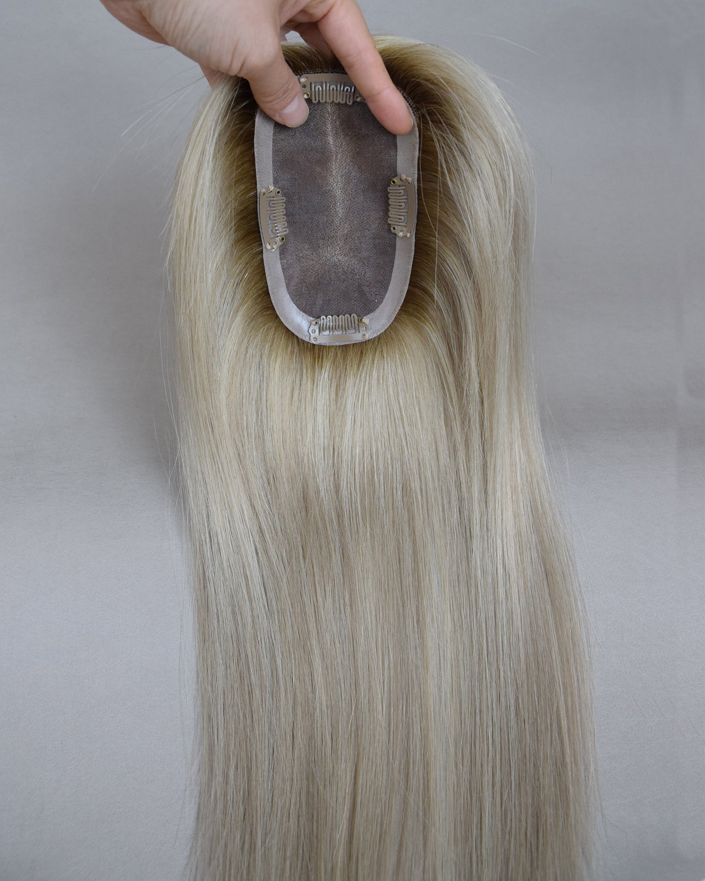 Auspiciouswig Blonde Balayage Human Virgin Hair Topper Mono Base Human Virgin Hair Topper Toupee For Women Hair Volume