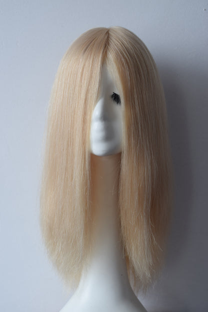 Auspiciouswig Blonde Straight Hair Jewish Wig Silk Skin Top Luxury Kosher Wigs Sheitel