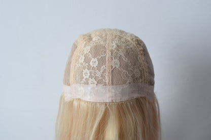 Auspiciouswig Blonde Straight Hair Jewish Wig Silk Skin Top Luxury Kosher Wigs Sheitel