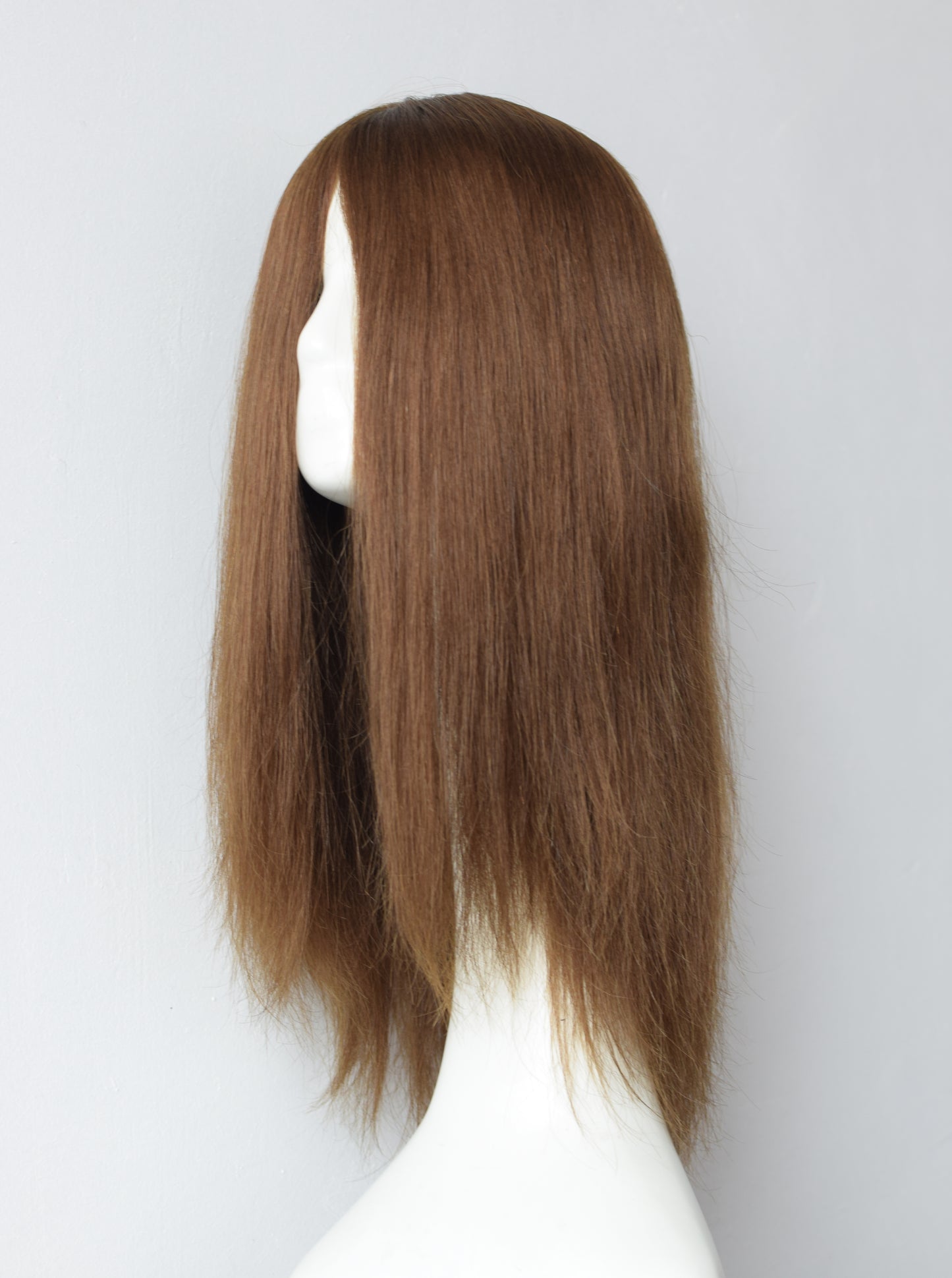 Auspiciouswig Brown Color Jewish Wig Silk Skin Top Kosher Wigs Human Virgin Hair Sheitel