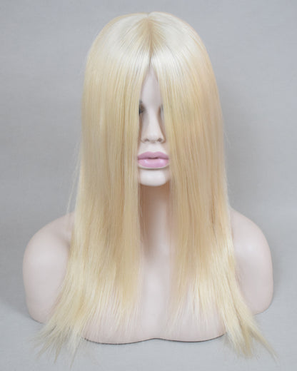 Auspiciouswig Blonde European Virgin Hair Jewish Wig Silk Skin Top With PU Around Kosher Wig Sheitel