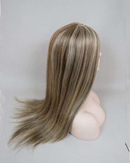 Auspiciouswig Jewish Wig Highlights Human Virgin Hair Silk Skin Top Kosher Wig Sheitel