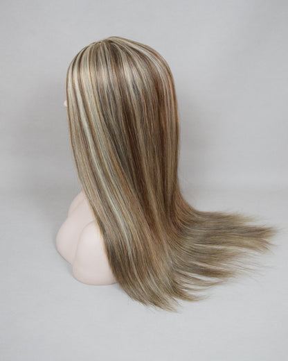 Auspiciouswig Jewish Wig Highlights Human Virgin Hair Silk Skin Top Kosher Wig Sheitel