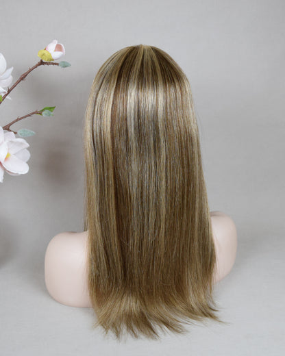 Auspiciouswig Silk Top European Virgin Hair Topper PU Perimeter Hairsystem Toupee For Women Alopecia Hair Loss