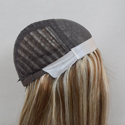 Auspiciouswig Jewish Wig Highlights Human Virgin Hair Silk Skin Top Kosher Wig Sheitel