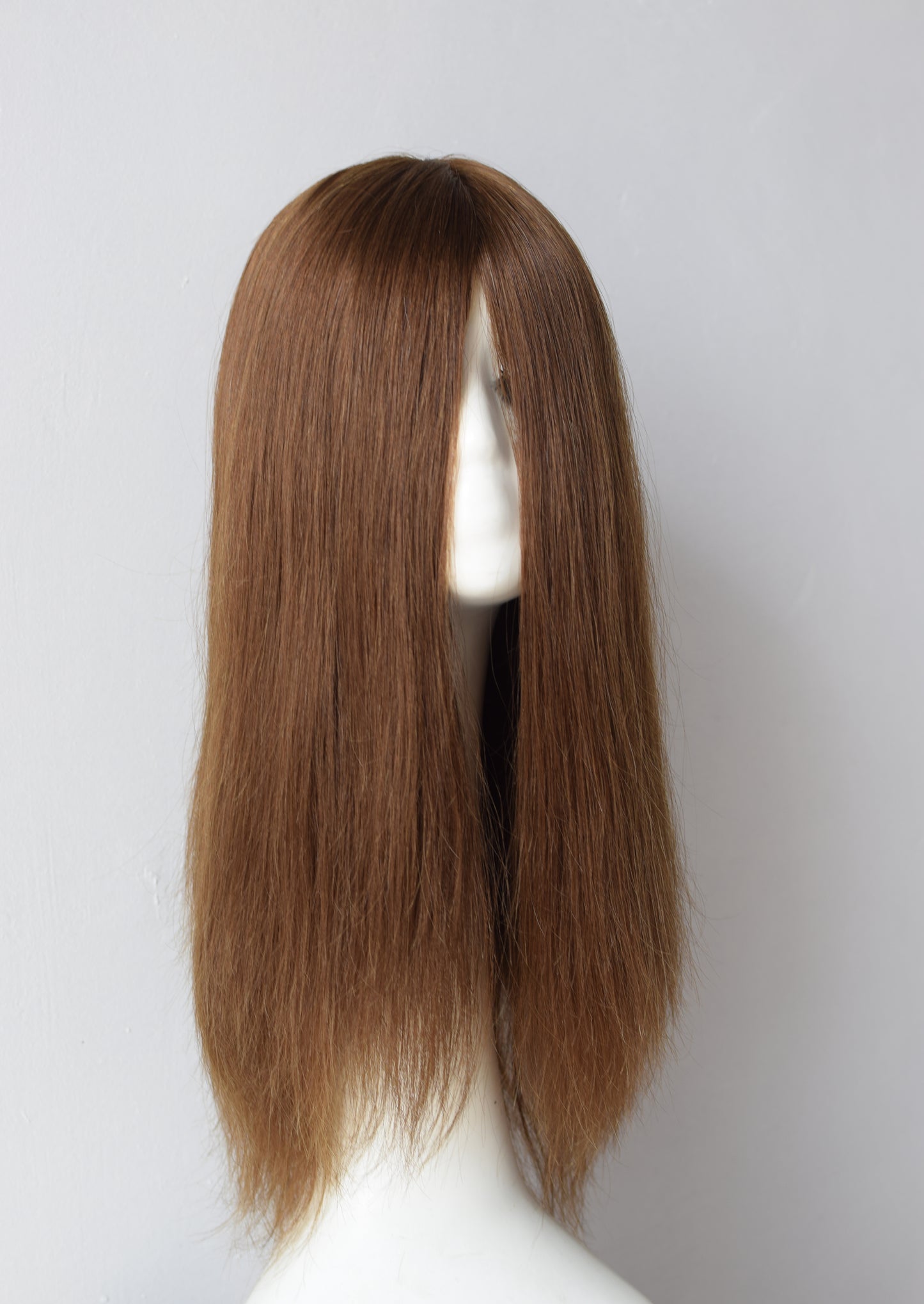 Auspiciouswig Brown Color Jewish Wig Silk Skin Top Kosher Wigs Human Virgin Hair Sheitel