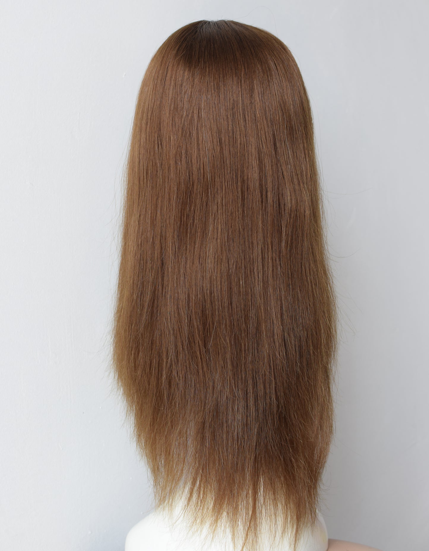 Auspiciouswig Brown Color Jewish Wig Silk Skin Top Kosher Wigs Human Virgin Hair Sheitel