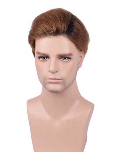 Auspiciouswig Ombre Sistema di sostituzione dei capelli della pelle sottile Parrucche da uomo per capelli umani Toupee per uomo