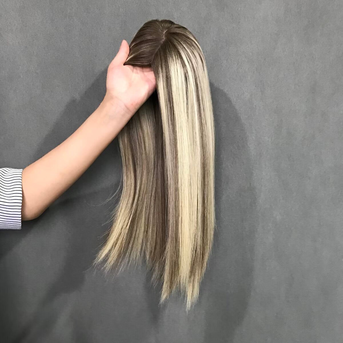Auspiciouswig Human Virgin Hair Jewish Wigs Topper Silk Skin Top Base Hairpiece For Women