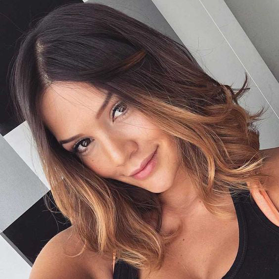 Auspiciouswig Mono Hair Topper Ombre Malese Virgin Human Hair Topper Legato a mano per le donne