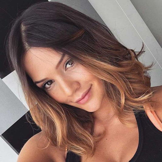 Auspiciouswig Mono Hair Topper Ombre Malese Virgin Human Hair Topper Legato a mano per le donne