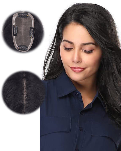 Auspiciouswig Mongolian Virgin Hair Mono Hair Toppers for Thinning Hair Human Hair Topper for Women