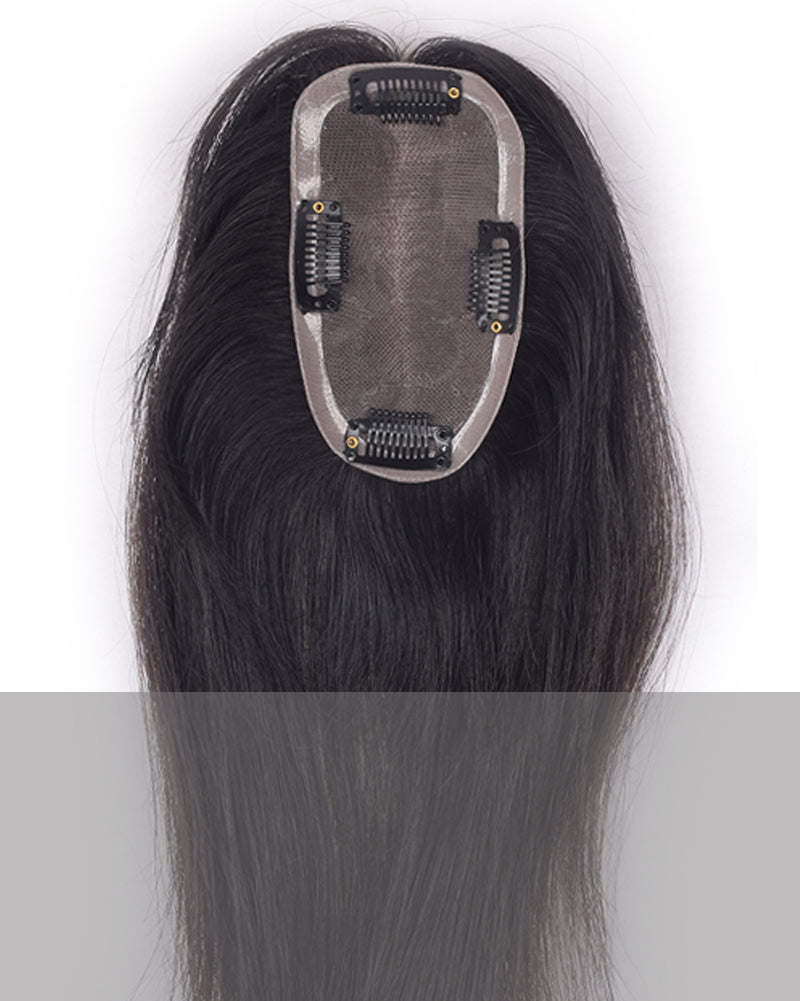 Auspiciouswig Mongolian Virgin Hair Mono Hair Toppers for Thinning Hair Human Hair Topper for Women