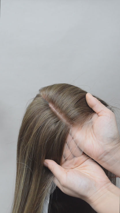 Auspiciouswig Brown Blonde European Virgin Hair Jewish Wigs Swiss Lace Front Top Kosher Wigs