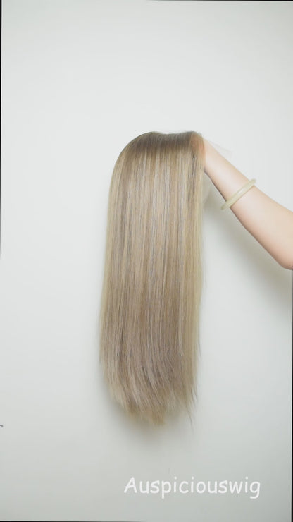 Auspiciouswig Human Virgin Hair Sheitel Kosher Wigs French Lace Front Top Jewish Wigs