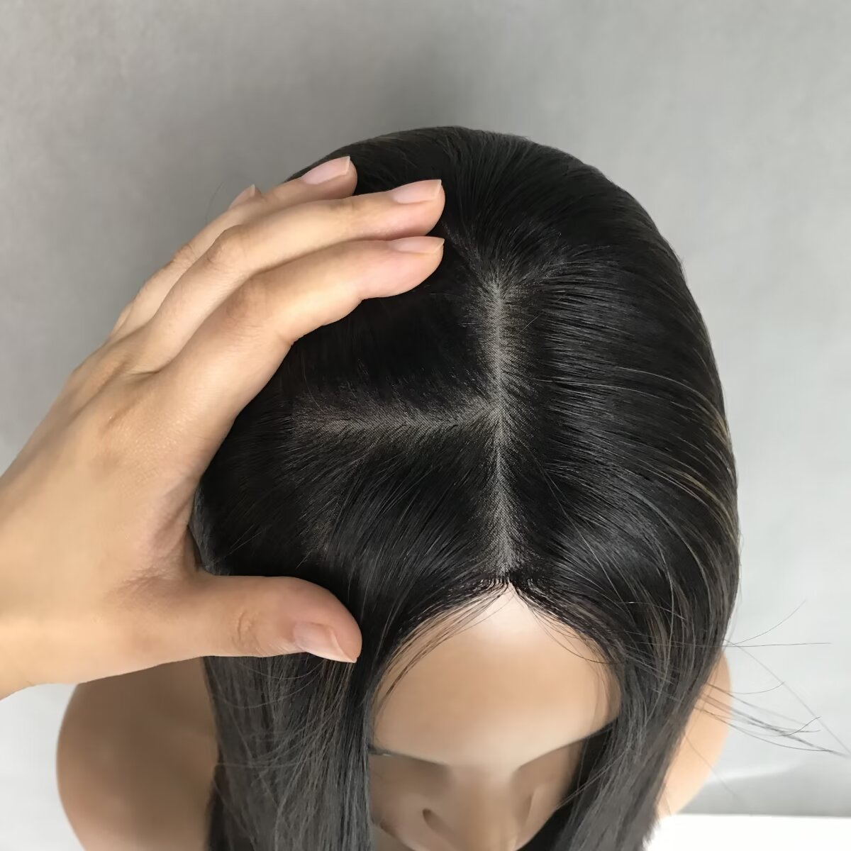 Auspiciouswig Human Virgin Hair Jewish Topper Silk Top Hairpiece Sheitel Kosher Wigs For Women