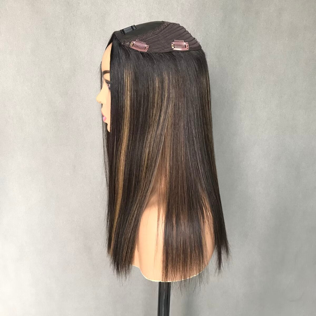 Auspiciouswig Human Virgin Hair Jewish Topper Silk Top Hairpiece Sheitel Kosher Wigs For Women