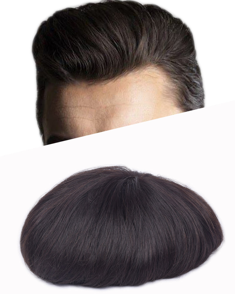 Auspiciouswig Thin Skin Hair Replacement System Human Hair Pieces Men’s Toupee for Men